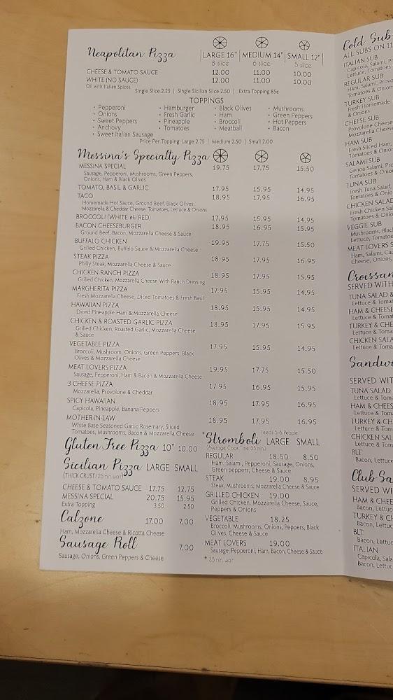 Messina's Pizza Menu image 3
